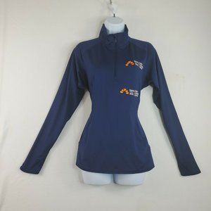 SPORTS-TEK Women's Navy Long-Sleeve 1/4 Zip Performance Track Jacket Size M
